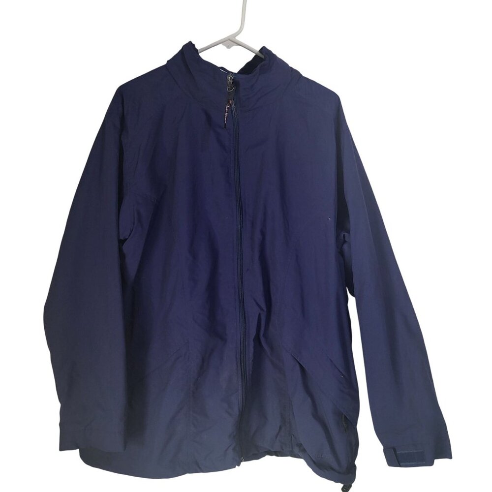 L.L. Bean Women's 2XL Lightweight Windbreaker Navy Blue Nylon Jacket Vintage VTG - Picture 2 of 11